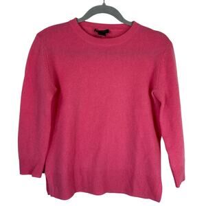 Sara Campbell Cashmere Sweater 3/4 Sleeve Pink Size XS EUC Crewneck